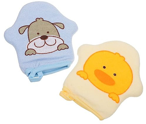 Toyvian 2St Badewatte badekugeln badezusätze babyhandtücher Badehandschuh Schwamm esponja Bebe badetuch feuchttücher Zubehör für die Babyparty Peeling-Handtuch Baumwolle
