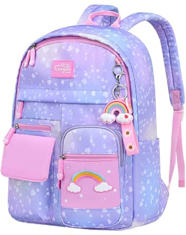 Amythe Kinderrucksack Mädchen,Rucksack Kindergarten,Schulranzen Mädchen 1-3. klasse, Leichte und Wasserdichte Nylon Schultasche für Kinder, 30 x 12 x 41 cm