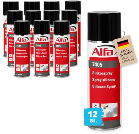12x Alfa Silikonspray 500 ml hitzebeständiges und feuchtigkeitsabweisendes Kontaktspray