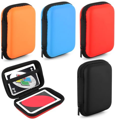 TNEDFOD 4 Pezzi Custodia Carte da Gioco, Custodia Rigida Scatola Porta Carte da Gioco, Scatola Protettiva per Gioco di Carte per Cuffie Bluetooth, Protegge le Carte Dall'umidità