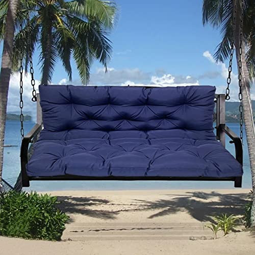 MIFXIN Garden Bench Cushion 2/3/4 Seater - Waterproof Outdoor Patio Swing Cushion with Backrest, Sun-Resistant & Easy to Clean, Perfect for Porch, Hammock, Garden Furniture (Navy, 150 * 100 * 10cm)