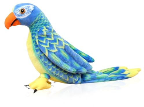 CRTLNYH Plüschtier Papagei Stofftier, 47CM Papagei Stoffpuppe,Stoffvogel Papageienvogel, Plüschkissen Weiches Spielzeug Wurfkissen Schmusetier Geschenk für Kinder Fotografie-Requisiten (Blau)