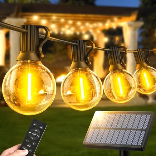 Guirnaldas Luces Exterior Jardin Solar - 14M G40 LED Luce de Control Remoto