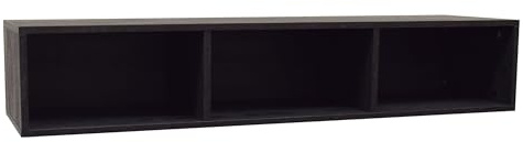FURNARO Hängeregal Clyde Wandregal in Flamed Wood Black B/H/T: 132x23x32 cm