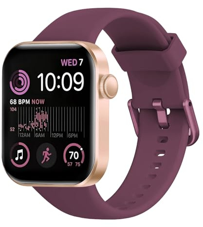 Smartwatch Damen Herren, 1,85 HD-Display Smart Watch mit Telefonfunktion, 140+ Sportmodi Fitness Tracker mit Herzfrequenz SpO2 Schlafmonitor Schrittzähler, IP68 Wasserdicht Fitnessuhr iOS Dunkellila