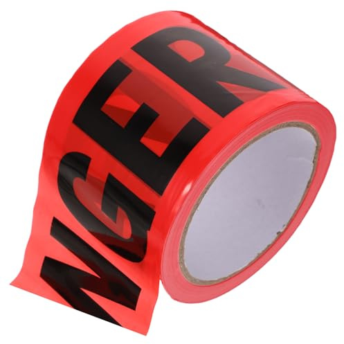 YARNOW Nastro di Avvertenza Non Adesivo Rosso Fluorescente 7,5 CM X 100 M Indicato per Sicurezza in Cantiere e Decorazioni Halloween