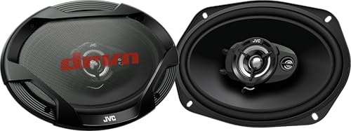 JVC CS-DR6932 6x9 altoparlanti auto a 3 vie, 500 W di potenza elevata DRVN | 2 pezzi, Prestazioni affidabili, 70 W RMS, midrange da 50 mm tweeter da 12 mm, magnete del woofer, Horn Ring Enhancer griglia