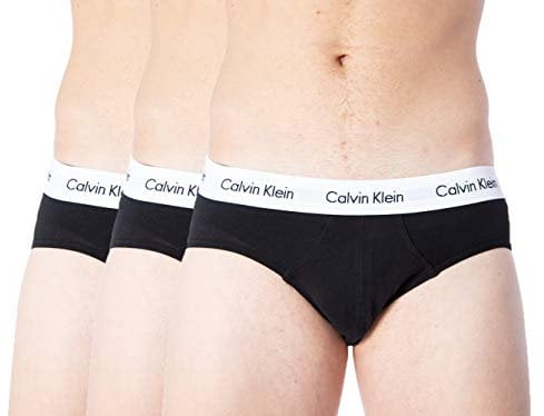 Calvin Klein Hip Brief 3Pk 0000U2661G, Slip, Uomo, Nero (Black), M
