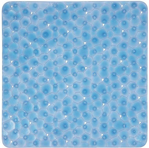 Spirella Duschmatte antibakteriell rutschfest mit Saugnäpfen - Bionic Blau - ca. 55 x 55 cm