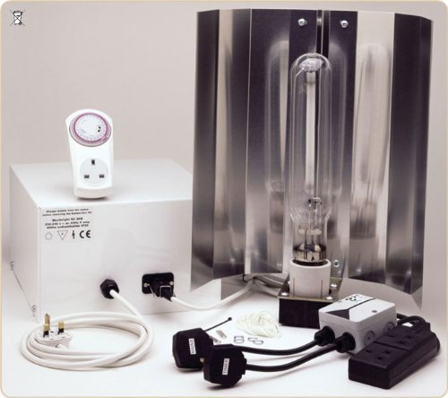 Esoteric Hydroponics Grow Light Standard 1000W HPS with remote ballast & contactor relay timer, lamp & reflector