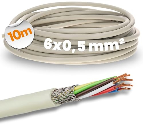 Lapp 10m LiYCY Steuerleitung 6x0,5 mm² - Geschirmte PVC Datenleitung Grau | 6-adriges Steuerkabel für MSR-Technik, Modellbau & Schaltschränke - Abgeschirmte Verbindungsleitung für störfreie Signale