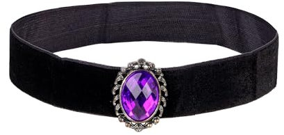 W WIDMANN MILANO Party Fashion 7965V - Samthalsband mit Juwel, Schmuck, Halskette, Vampir, Dark, Gothik, Halloween, Karneval, Mottoparty