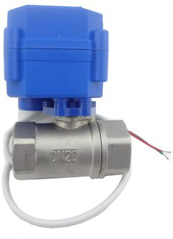 MISOL 1 pcs of Motorized Ball Valve G3/4 DN20 (reduce port) 2 way 12VDC CR04,Stainless steel, electrical/Robinet A boisseau spherique/Valve Electrique