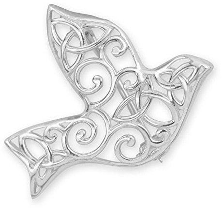 Iona Abbey Silver Dove Brooch