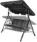 vidaXL Garden Swing Bench | Weatherproof Outdoor Seating | With Adjustable Canopy | Easy to Clean Textilene | Simple Assembly | Modern Black Finish
