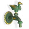 STABILO Sanitaer Nostalgie-Auslaufventil 1/2 Zoll, Garten Wasserhahn Antik Messing-patiniert, Motiv Ente als Drehgriff, Langer Wandabstand und massiver Wandrosette