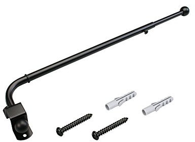 JalousieCrew Gardinenstange mit Schwenkarm ausziehbar Farbe schwarz - Länge 30-100 cm (60-100 cm)