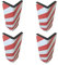 SNS SAFETY LTD Adhésives protecteurs d'angle, Caoutchouc Mousse, pour protéger Les véhicules dans Les garages et entrepôts, 44x25x2cm, 4 pièces (Rouge Blanc)