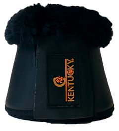 Kentucky - Sprungglocken Leder schwarz Lammfell schwarz XXL