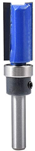 KATUR Woodworking Trimming Cutter Top Bearing Flush Trim Pattern Router Bit Milling Cutter Router Bit 1/4 Inch Shank with Alloy Blade Carbon Steel(1/4 Shank,1/2 Tooth Width,25mm Tooth Depth)