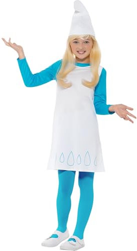 Funidelia | Schlumpfine Kostüm für Mädchen The Smurfs, Zeichentrickfilm, Die Schlümpfe, Zwerg - Kostüme für Kinder & Verkleidung für Partys, Karneval & Halloween - Größe 10-12 Jahre - Blau