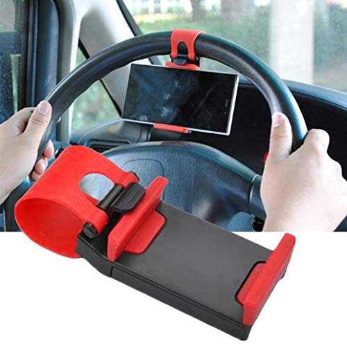 LC-Car Accessories Support de téléphone portable universel pour volant de voiture - Noir - Pour GPS