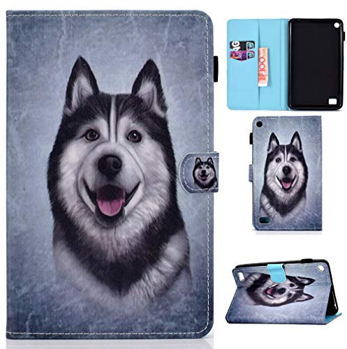 LMFULM® Case for Amazon Fire 7 2015/2017 (7.0 Inch) PU Magnetic Leather Case Smart Cover Stand Case for Kindle Fire 7 Dog