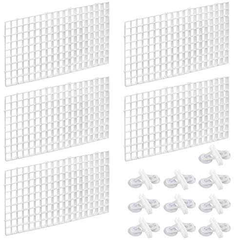 Dadabig 5 Stück Aquarium Trennwand, Aquarium Tank Grid Trennung Brett Fisch Tank Isolation Divider Filter Tablett Board für Aquarium Unten Box mit 10 Aquarium Divider Saugnapf (Weiß)