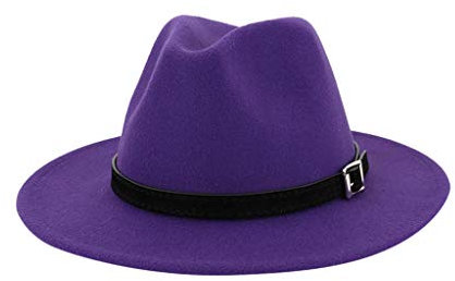 Zylione Fedora-Hut für Herren und Damen, Baumwollfilz, Fedora-Hut, großes Kostüm, Zubehör für Herren, Panama-Kappe, knautschbar, für Reisen, B-lila, Einheitsgröße