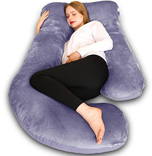 Chilling Home Schwangerschaftskissen J Form, Seitenschläferkissen mit Bezug J Kissen Stillkissen groß Lagerungskissen, Kissen für Frauen und Seitenschläfer