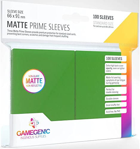 Gamegenic, Matte Prime Sleeves Green, Sleeve Color Code: Gray