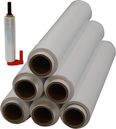 Freiziel® 6 x Stretchfolie 50cm 1,5kg 23my weiss + Abroller