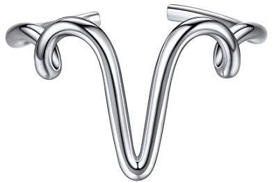 ChicSilver Damen Buchstabering 925 Silber Alphabet V Ring Offener verstellbare Ring für Model