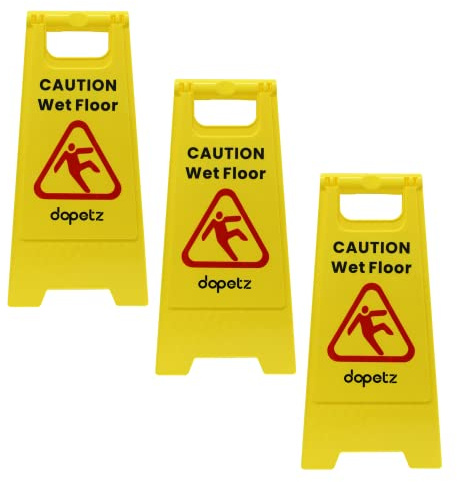 Dapetz ® Schild mit Aufschrift Wet Floor/Cleaning in Progress, 295 x 610 mm, Sicherheitshinweis, Aufschrift Caution Wet Floor/Cleaning in Progress A Frames Warn People of Spill Slip Hazard Ideal