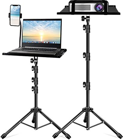 Tripode Proyector,Tripode para Proyector,Soporte Proyector Suelo Ajustable Portátil,Altura Ajustable de 65cm a 130cm,Viene con una Banda Elástica,una Almohadilla de Esponja