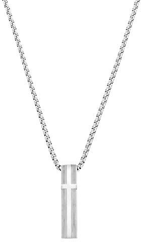 s.Oliver Halskette Edelstahl Herren Halsschmuck, 50+5 cm, Silber, Kreuz, Kommt in Schmuck Geschenk Box, 2031524
