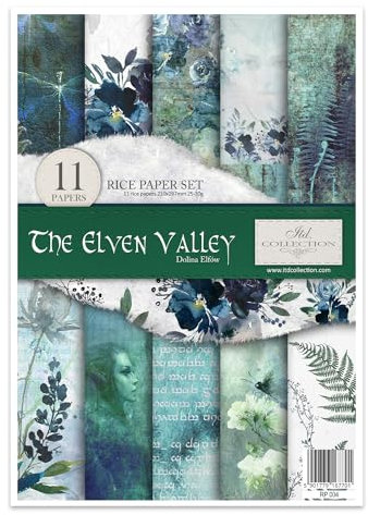 ITD Collection - Decoupage Papier A4 - Decopatch Papier 29,7 x 21 cm - Scrapbooking - Dekorpapier für DIY Alben Bullet Journals (The Elven Valley RP004)