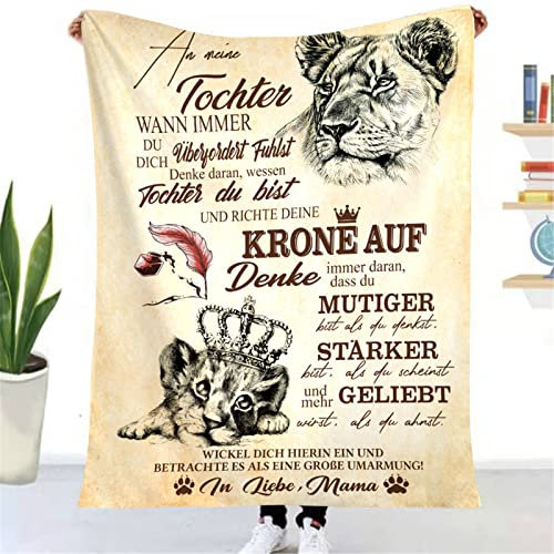 UOOYAA Kuscheldecke Flauschige Personalisierte Briefe Decke, Kinder Flanell Couchdecke, An Meine Tochter Flauschige Weich Luftpost Wohndecke Sofadecke Quilts Geburtstags Geschenk