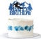 Skiing Birthday Cake Topper, Sport Skier Birthday Party Decoration, Ski Enthusiast Birthday Party Supplies Blue & Black Glitter