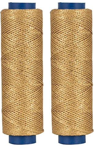 Shelver Hilo encerado dorado para manualidades, cordón encerado de 1 mm para bisutería, cuerda dorada para bolas de Navidad, adornos, etiquetas de regalo, 200 metros