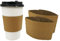 XINCHIA 100pcs Kraft Coffee Cup Sleeves,Corrugated Cardboard Paper Cup Jacket for Hot and Cold Drinks Heat Insulation Glass Bottle Mug Cup Sleeve Protector Cover, Brown Color, Fits for 12oz&16oz Cups