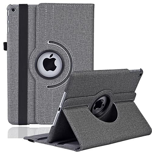 Hülle für iPad 9.7 5./6. Generation (2017/2018), iPad Air 2, iPad Air - 360 Grad verstellbare Schutzhülle mit Auto Schlaf/Aufwach (Grey)