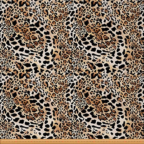 Loussiesd Polsterstoff mit Leopardenmuster Meterware Dekostoff mit Safari Gepardenmuster für Polster und Heimwerkerprojekte brauner wasserdichter Outdoor Stoff mit Wildtieren 276x150cm grau
