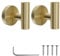 YUET 2 Pcs Bathroom Towel Hook,Screw in Metal Coat Hooks Brushed Brass Robe Hook SUS 304 Stainless Steel Heavy Duty Door Hanger Towel Robe Clothes Closet Sponges Holder for Bathroom Hotel (Gold)