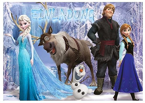 Thingehoy 12Pcs Frozen Einladungskarten Kindergeburtstag Junge Mädchen, Elsa Einladungskarten Kindergeburtstag Einladungskarten Geburtstag Deutsche Fassung