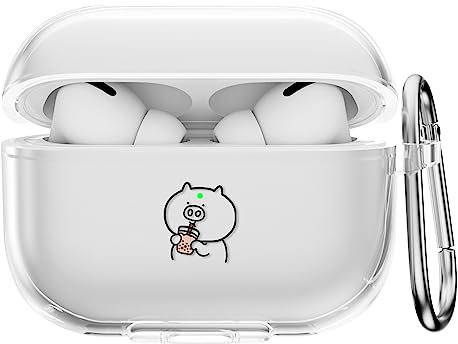 CasurvivePro Per Custodie Per Cuffie Airpods Pro 2, Con Moschettone Custodie In Tpu Trasparente Con Motivo Carino Per Apple Airpods Pro (2a Generazione) Custodie Di Ricarica Di Seconda Generazione