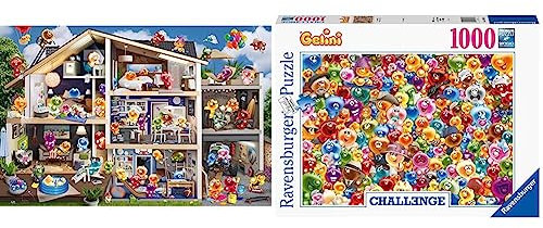 Ravensburger Puzzle 17434 - Gelini Puppenhaus & 16469 - Ganz viel Gelini - 5000 & 1000 Teile Puzzle für Erwachsene und Kinder ab 14 Jahren