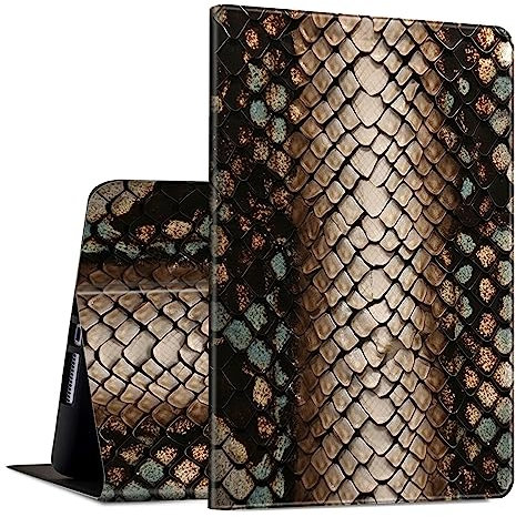 GFRGTFHYT for iPad 9/8/7th Generation 10.2 Inch Case 2021/2020/2019 PU Leather Slim Folio Lightweight Smart Cover with Auto Wake/Sleep Case for iPad 10.2 Inch, Snake Skin