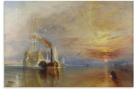 NGANOH The Fighting Temeraire by J. M. W. Turner Canvas Printed Poster Canvas Wall Art Decorative Bedroom Modern Home Print Picture Artworkss 08x12inch(20x30cm)