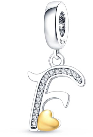 A-Z Alphabet Charms Anhänger silber 925,Bead Charms für Damen, Kompatibel mit europäischen Armbändern und Halskette
